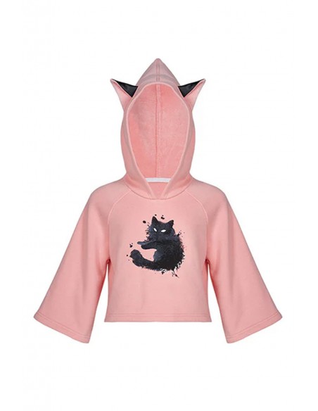 Sudadera con Capucha Nightmare Kitty Para Niño en Rosa - Punk Rave