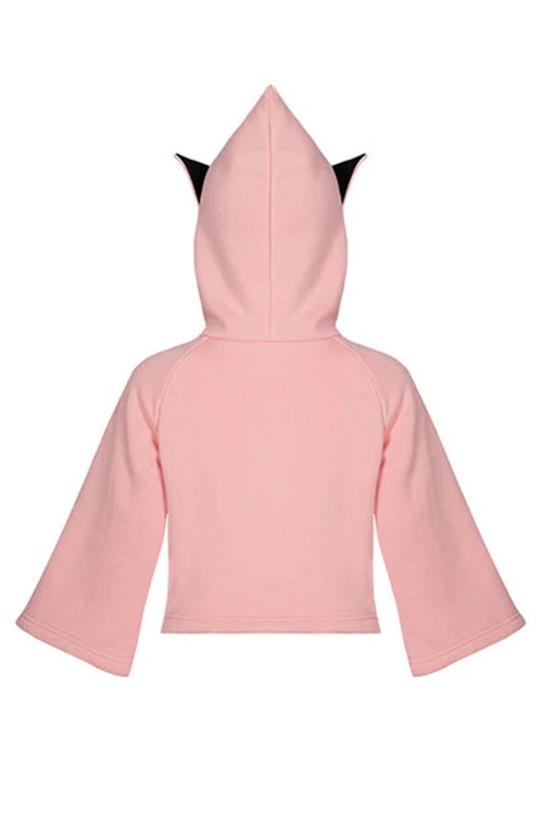 Nightmare Kitty Kids' Hoodie in Pink - Punk Rave