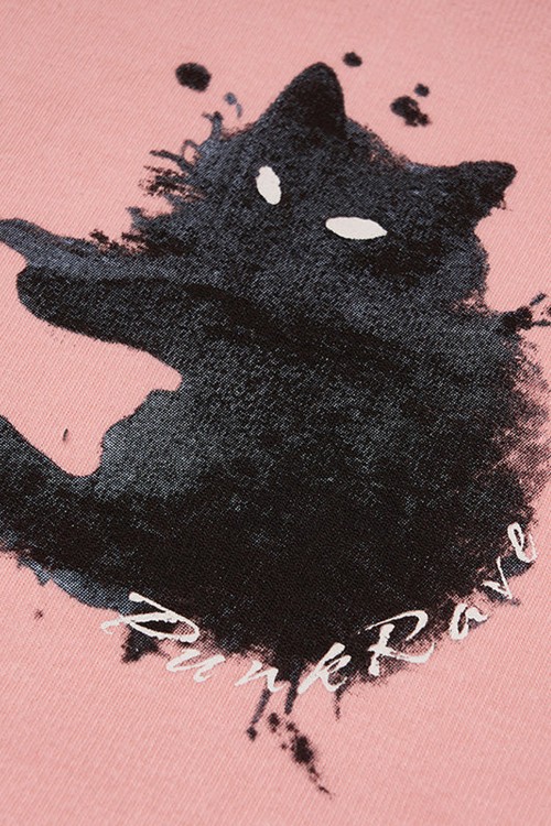 Nightmare Kitty Kids' Hoodie in Pink - Punk Rave