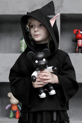 Sudadera con Capucha Nightmare Kitty Para Niño en Negro - Punk Rave 2