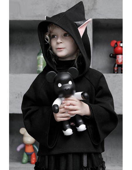Nightmare Kitty Kids' Hoodie in Black - Punk Rave