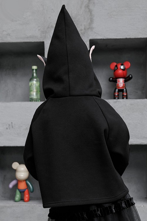 Sudadera con Capucha Nightmare Kitty Para Niño en Negro - Punk Rave