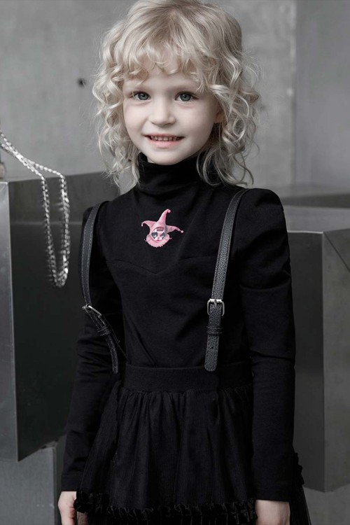 Shy Pierrot Top for Kids in Black - Punk Rave