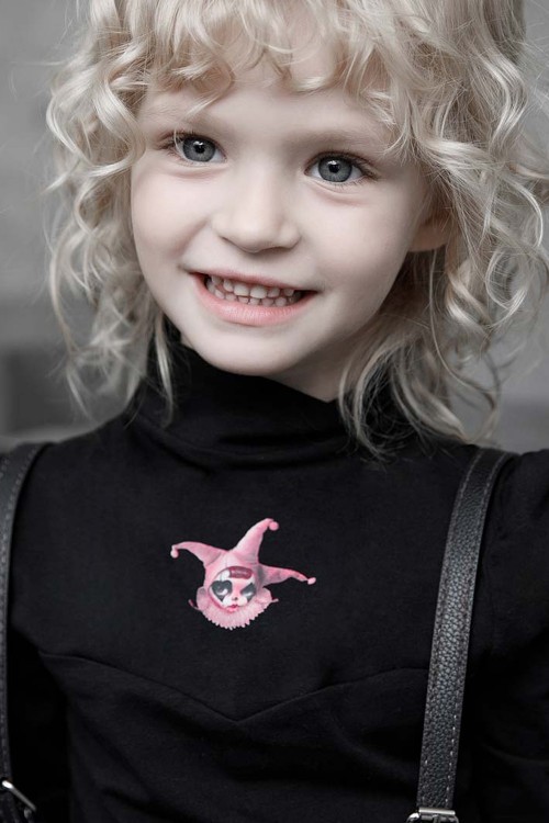 Shy Pierrot Top for Kids in Black - Punk Rave