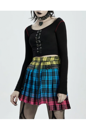 Rainbow Paradise Tartan Skirt - Punk Rave