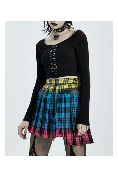 Falda de Tartán Rainbow Paradise - Punk Rave