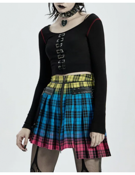 Rainbow Paradise Tartan Skirt - Punk Rave