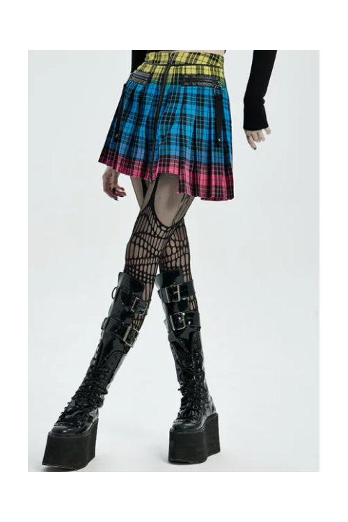 Falda de Tartán Rainbow Paradise - Punk Rave