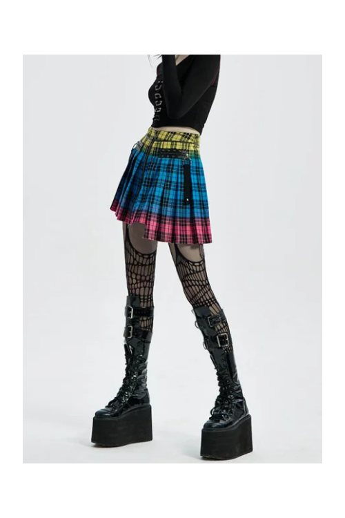 Falda de Tartán Rainbow Paradise - Punk Rave