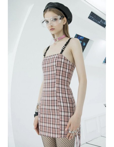 Vestido de Tartán Claudia en Rosa  - Punk Rave