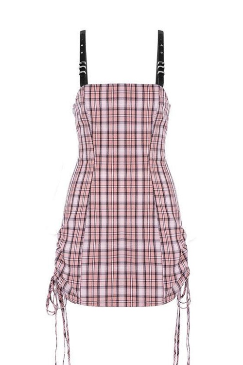 Vestido de Tartán Claudia en Rosa  - Punk Rave