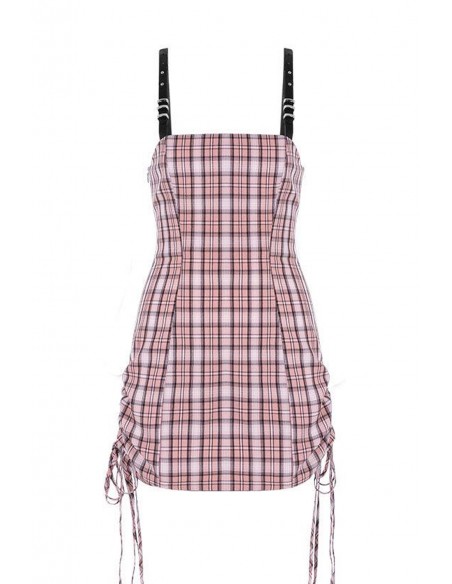 Vestido de Tartán Claudia en Rosa  - Punk Rave