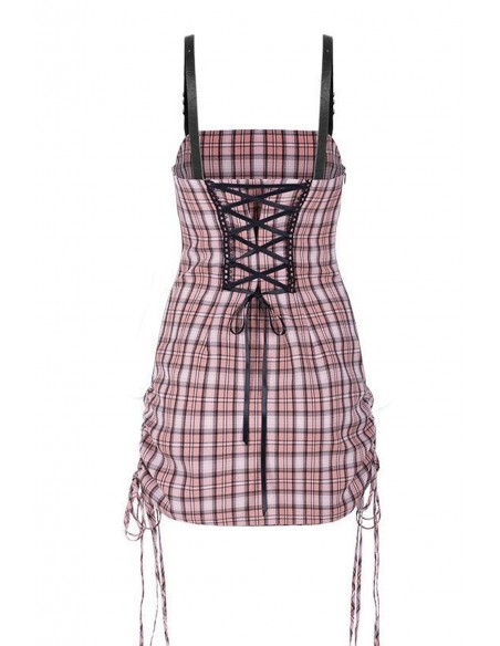 Vestido de Tartán Claudia en Rosa  - Punk Rave