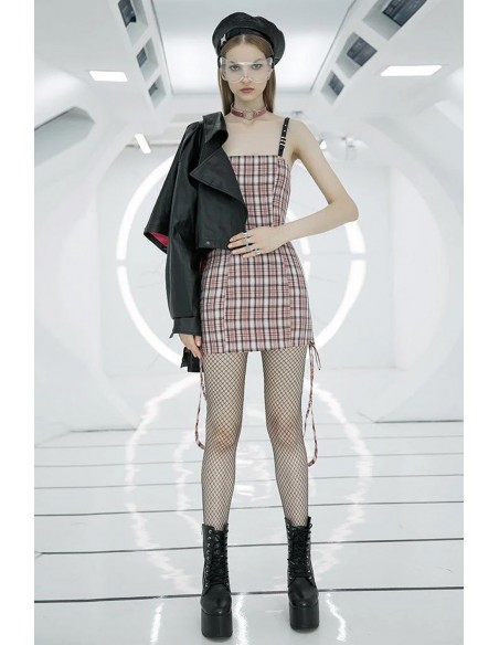 Claudia Tartan Dress in Pink - Punk Rave