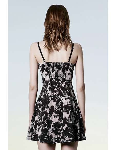 Vestido Cloudy Afternoon en Negro Tie Dye - Punk Rave