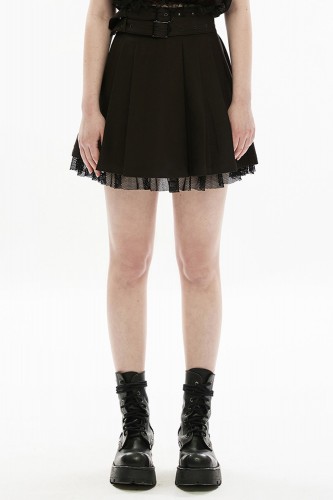 Falda Plisada con Doble Cinturón Ghoul Party - Punk Rave