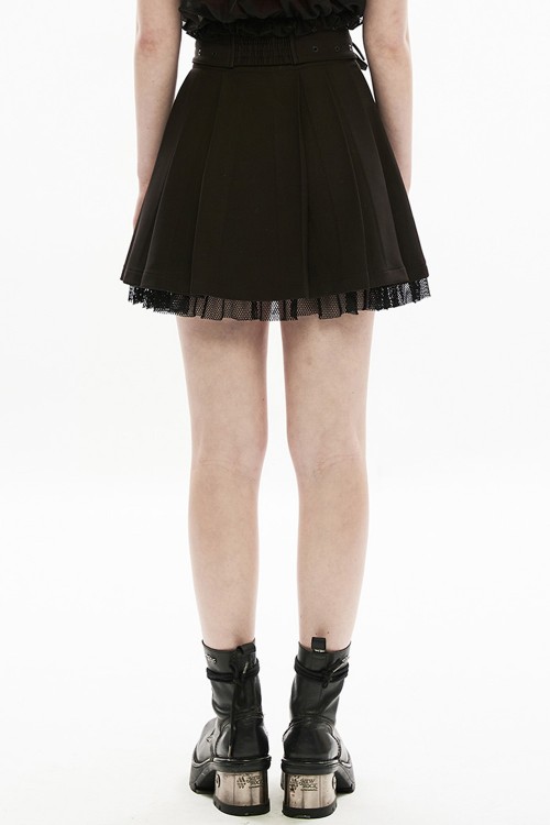 Falda Plisada con Doble Cinturón Ghoul Party - Punk Rave