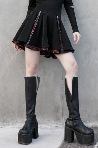 Tartan Secrets Zippered Skirt - Punk Rave