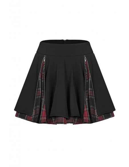 Tartan Secrets Zippered Skirt - Punk Rave
