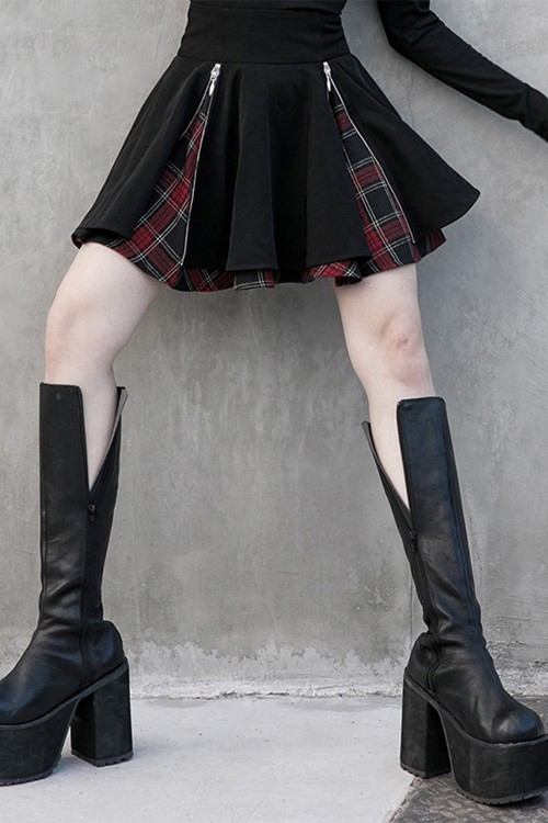 Falda con Cremalleras Tartan Secrets - Punk Rave
