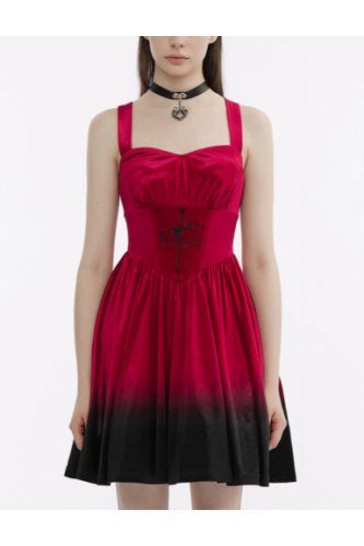 Knight of the Rose Red Velvet Dress - Punk Rave