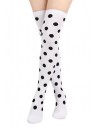 Polka Dot Long Socks - White