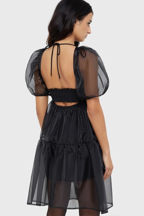 Dancing Shadows Black Tulle Dress - Killstar