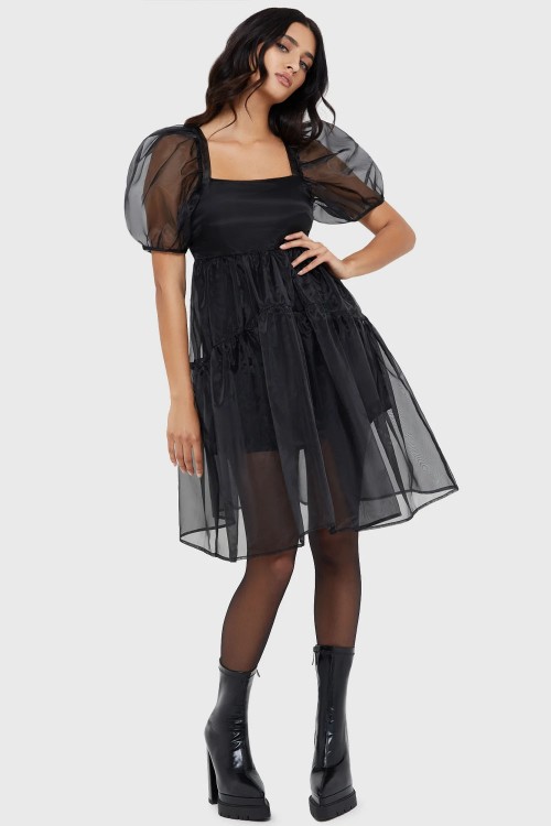 Vestido de Tul Negro Dancing Shadows - Killstar