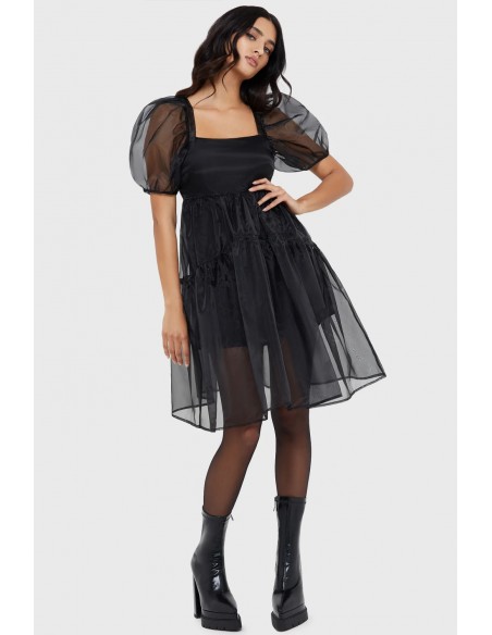 Dancing Shadows Black Tulle Dress - Killstar