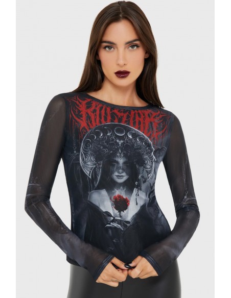 Grimalkins Glass Mesh Top - Killstar