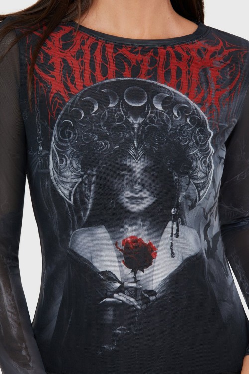 Grimalkins Glass Mesh Top - Killstar