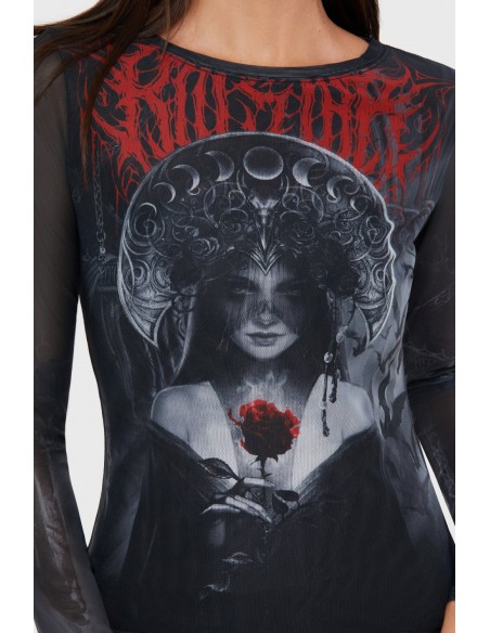 Grimalkins Glass Mesh Top - Killstar