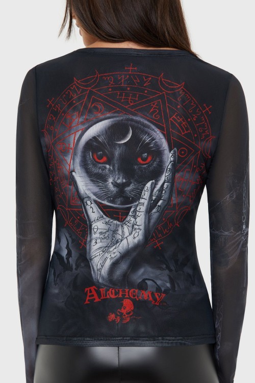 Grimalkins Glass Mesh Top - Killstar