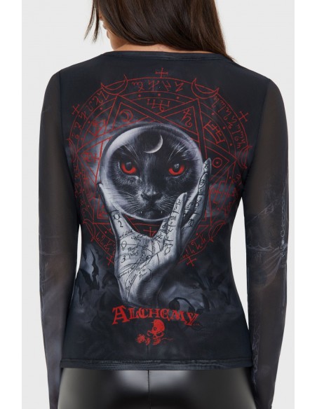 Grimalkins Glass Mesh Top - Killstar