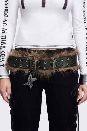 Furry Buckle Belt - Minga London