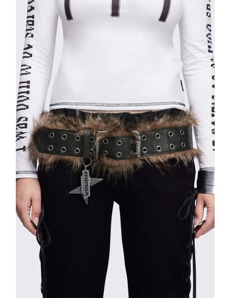 Furry Buckle Belt - Minga London