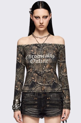 Top de Hombros Descubiertos Tree Camo - Minga London