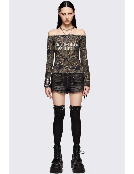 Top de Hombros Descubiertos Tree Camo - Minga London