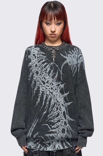 Jersey Oversized de Punto Centipede en Gris - Minga London