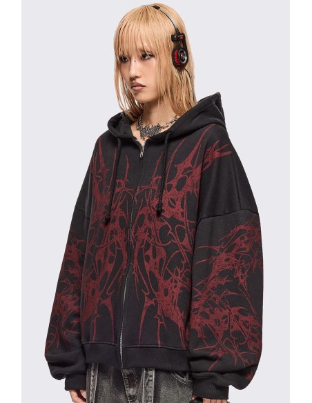 Sudadera con Capucha Insane Blood en Rojo - Minga London