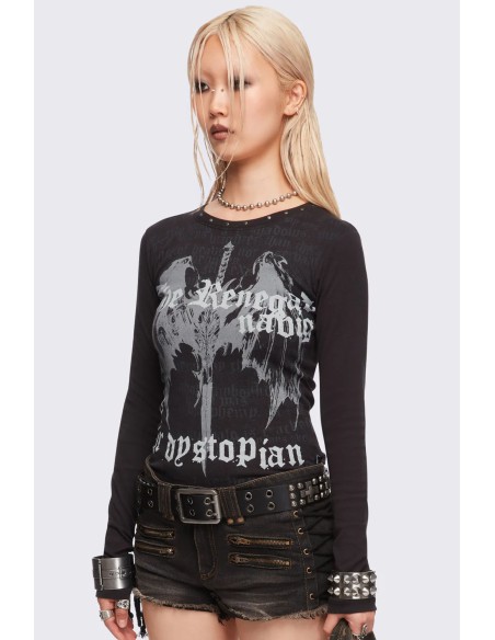 Top de Manga Larga Dystopian - Minga London