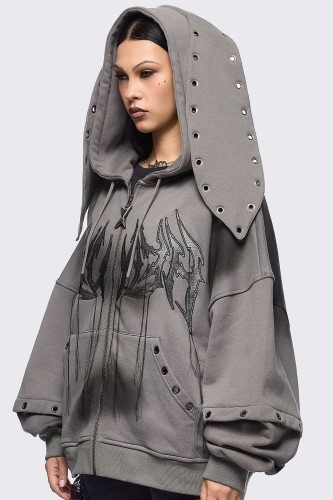 Heaven Hoodie in Grey - Minga London 2