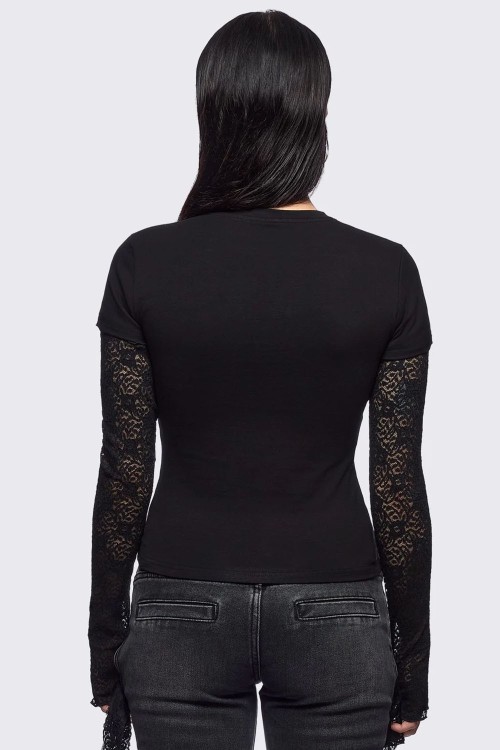 Heartbreak Double Sleeve Baby Tee - Minga London