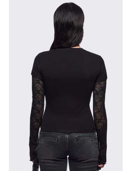 Heartbreak Double Sleeve Baby Tee - Minga London