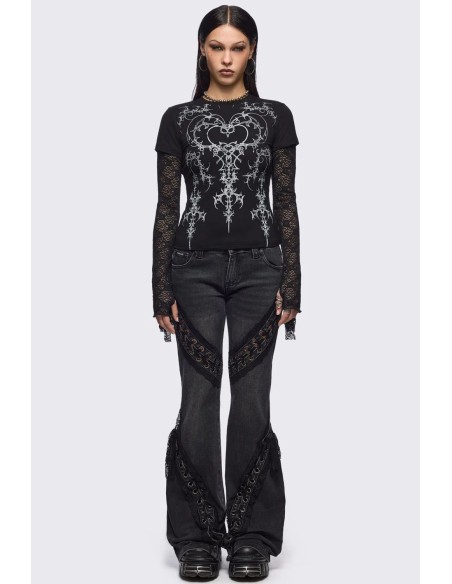 Heartbreak Double Sleeve Baby Tee - Minga London