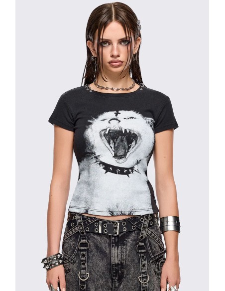 Baby Tee Nine Lives in Hell - Minga London