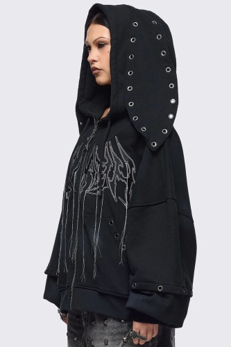 Sudadera con Capucha Heaven en Negro  - Minga London 2