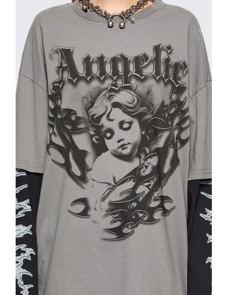 Camiseta Oversized de Doble Manga Angelic- Minga London