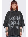 Angel Oversized Striped Shirt in Black - Minga London