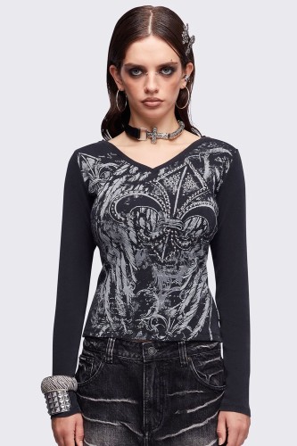 Top de Manga Larga Fleur de Lis - Minga London